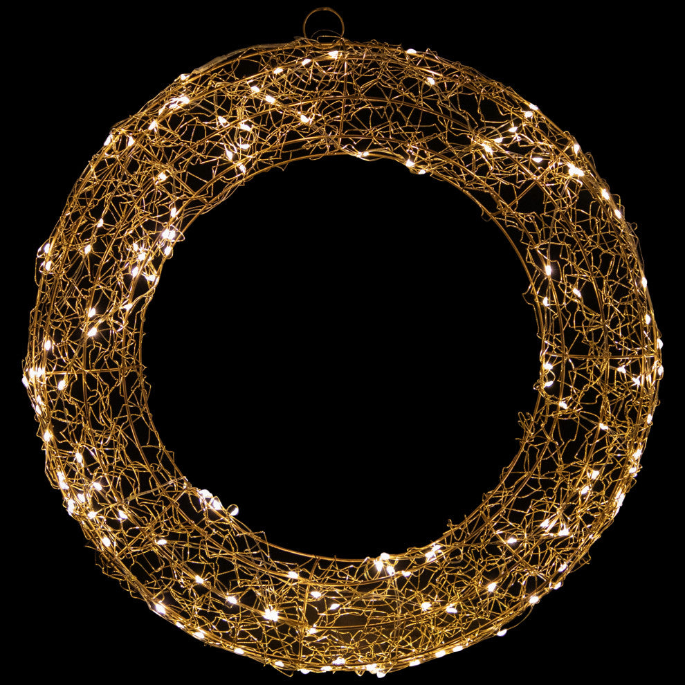 18" LED Lighted Wire Wreath Outdoor Christmas Decoration