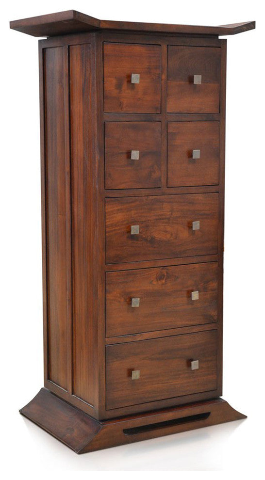 Harmonia Living Kondo 7-Drawer Tower Dresser, Java Teak