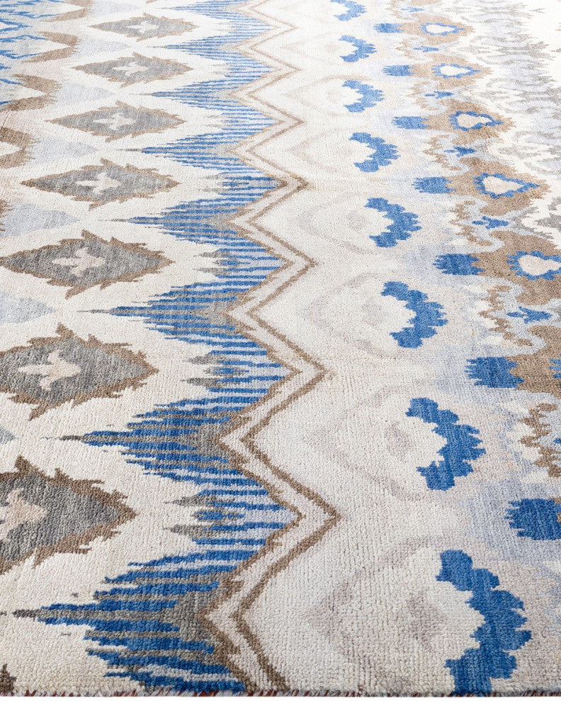 Ikat One-of-a-Kind Handmade Area Rug Beige, 8' 0" x 9' 10"