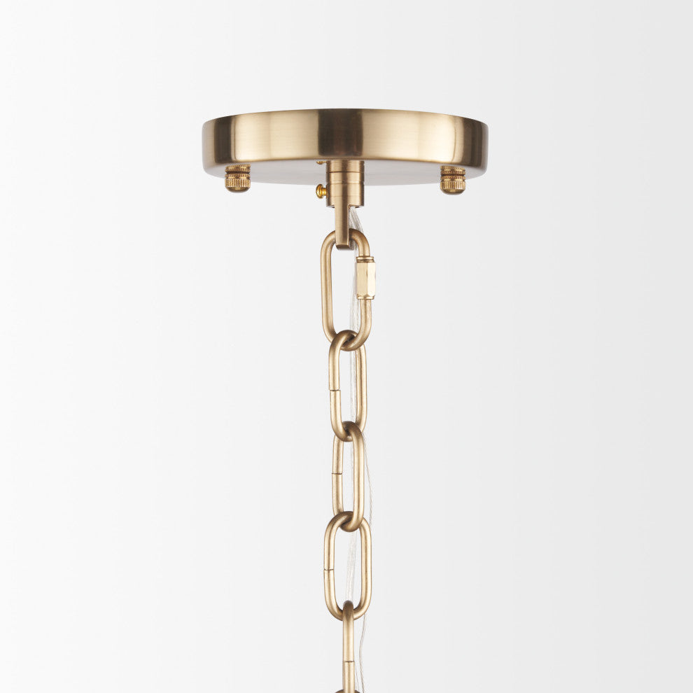 Colleen Antiqued Gold Metal 4-Light Chandelier