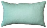 Pillow Decor - Tuscany Linen Aqua Green 12x20 Throw Pillow