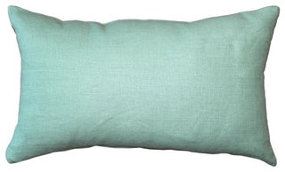 Pillow Decor - Tuscany Linen Aqua Green 12x20 Throw Pillow
