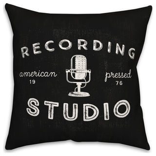 Black Recording Studio 18x18 Indoor/Outdoor Pillow