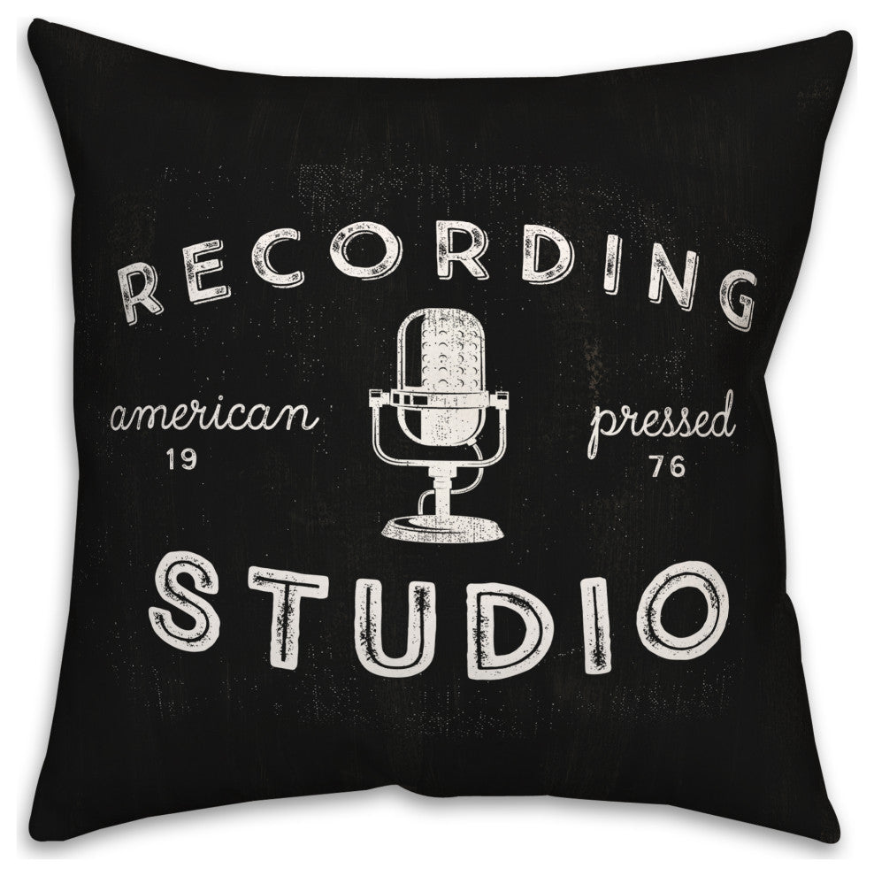 Black Recording Studio 18x18 Indoor/Outdoor Pillow