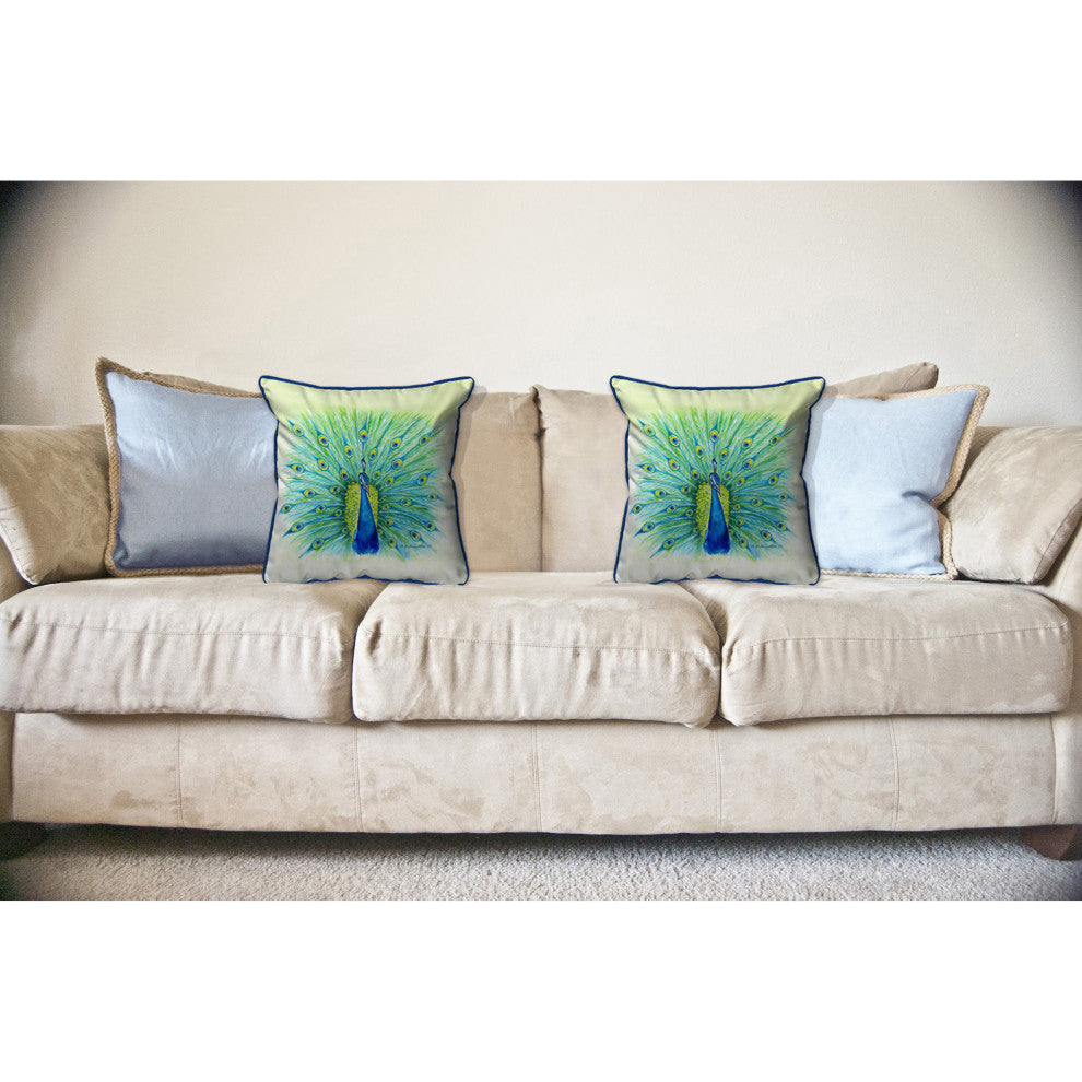 Peacock Large Indoor/Outdoor Pillow 18x18
