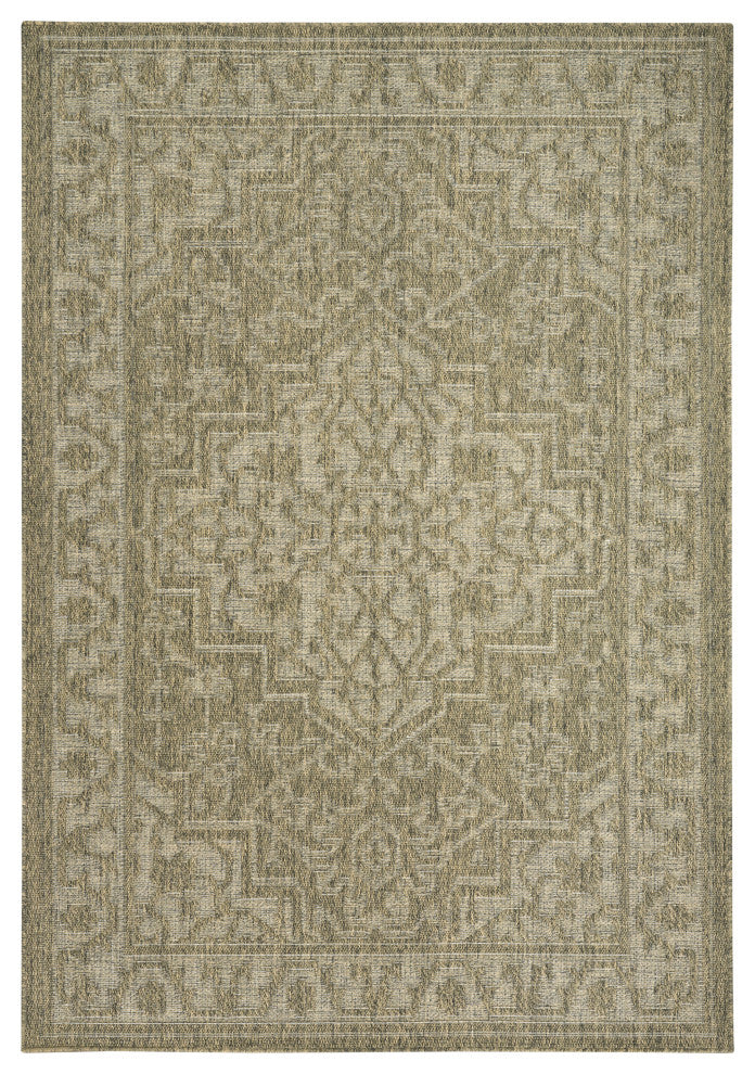 Nourison Tulum 5'3" x 7' Olive Outdoor Rug