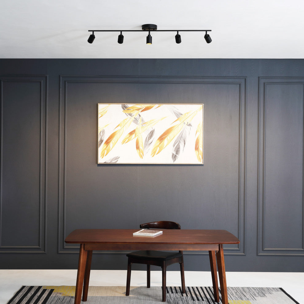 VidaLite Shura 5 Head LED Track Light, Black