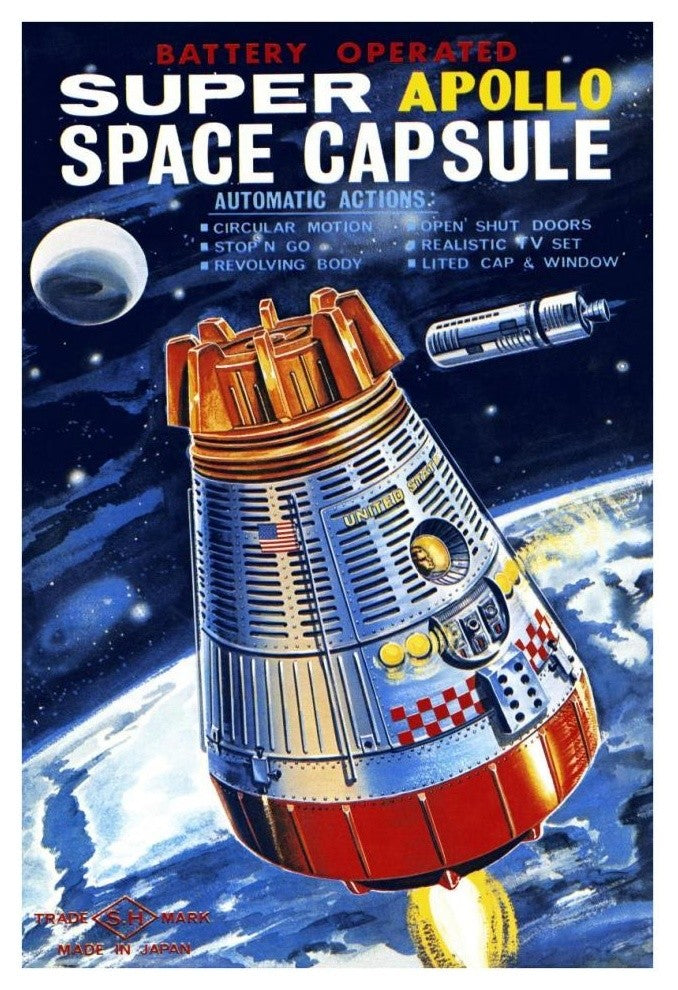 "Battery Operated Super Apollo Space Capsule" Print by Retrorocket, 26"x38"