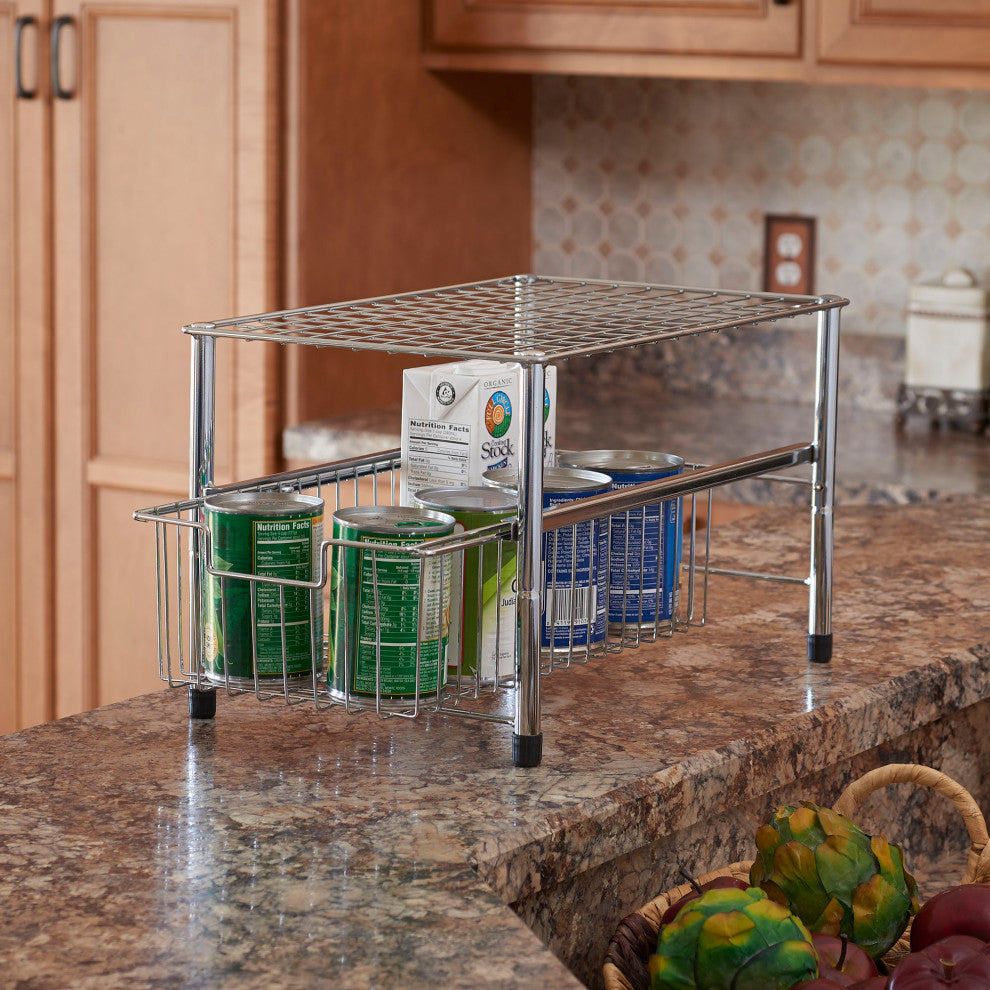 Single Basket Sliding Cabinet Organizer