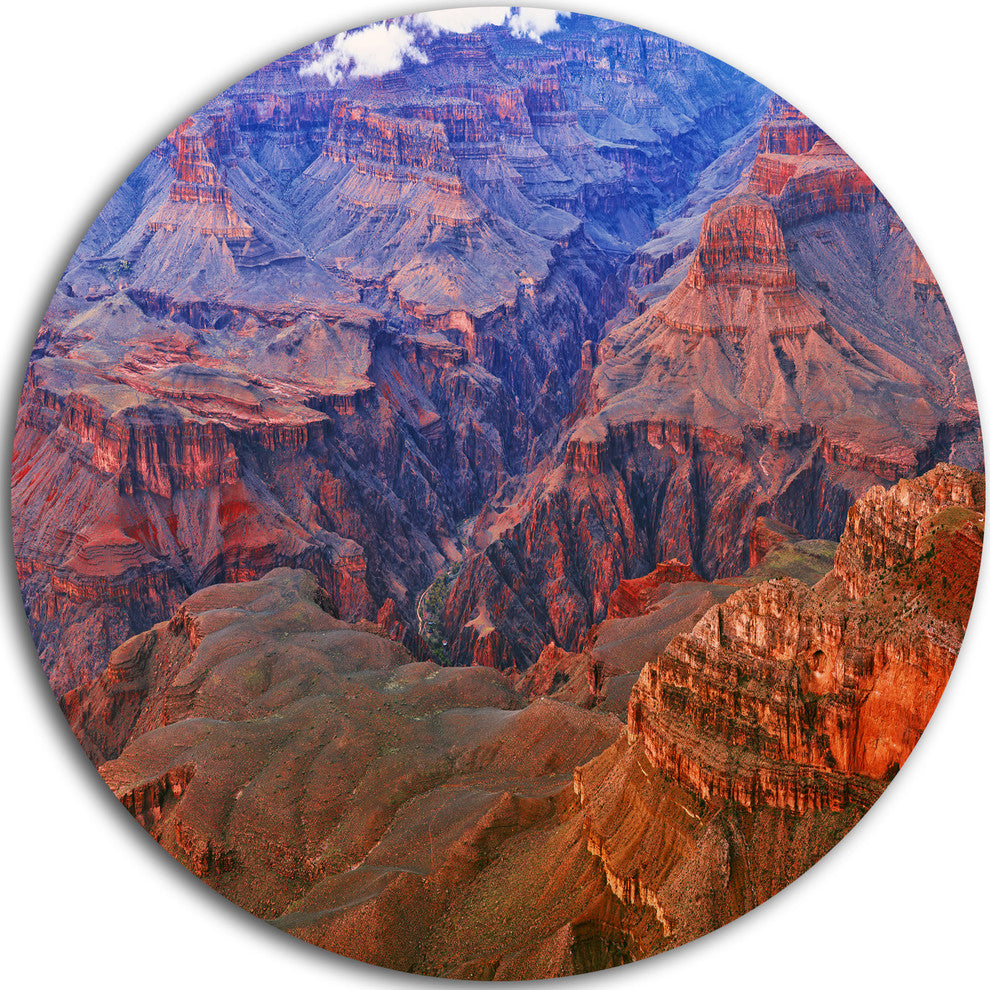 Blue And Red Grand Canyon View, Landscape Round Wall Art, 11"