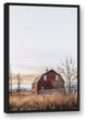 Rustic Barn Sunrise 24x36 Black Floating Framed Canvas