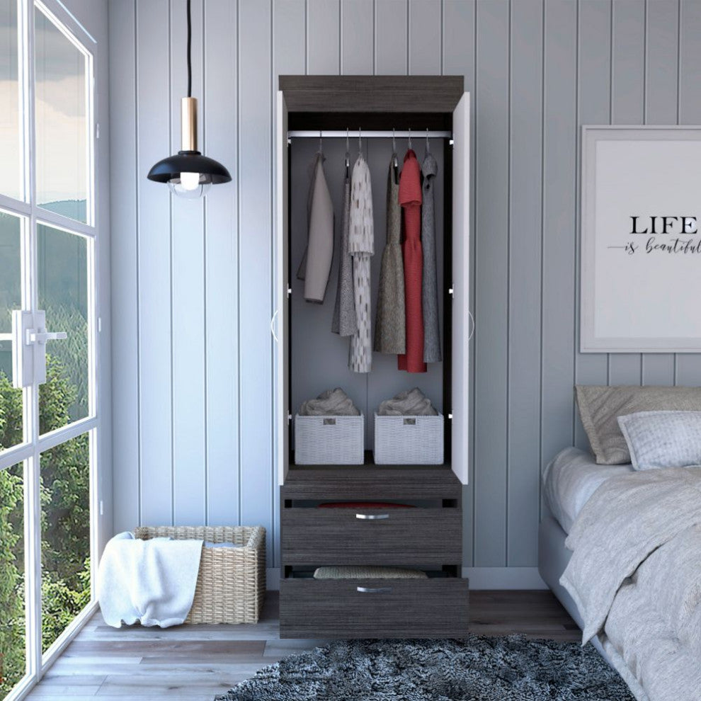 Armoire Tarento, Bedroom, Smoky Oak / White