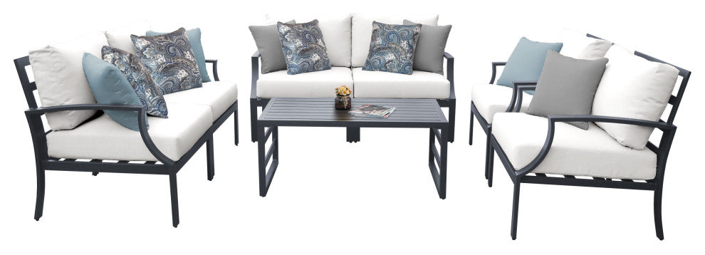 Lexington 7 Piece Outdoor Aluminum Patio Furniture Set 07e White