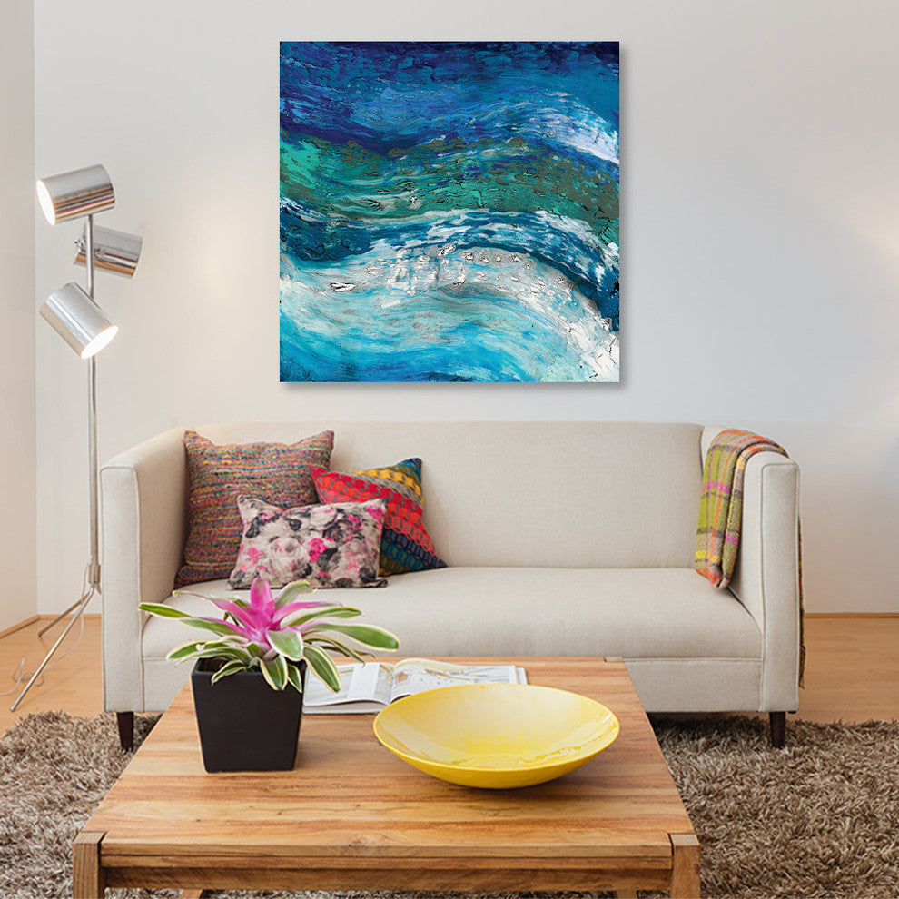 "Wave After Wave II" by Alicia Dunn, Canvas Print, 18"x18"