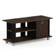 Simplistic TV Entertainment Center With Bin Drawers, Columbia Walnut/Dark Brown