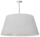 1 Light Brynn Extra Large Pendant, White Shade, Aged Brass