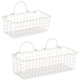 Assorted Antique White Wire Wall Basket (Set of 2)