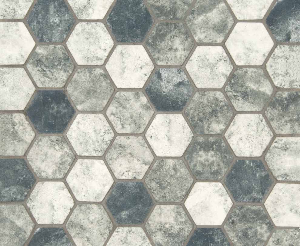 MSI SMOT-GLS-U6MM 2" x 2" Hexagon Mosaic Tile - Glossy Glass - Tapestry