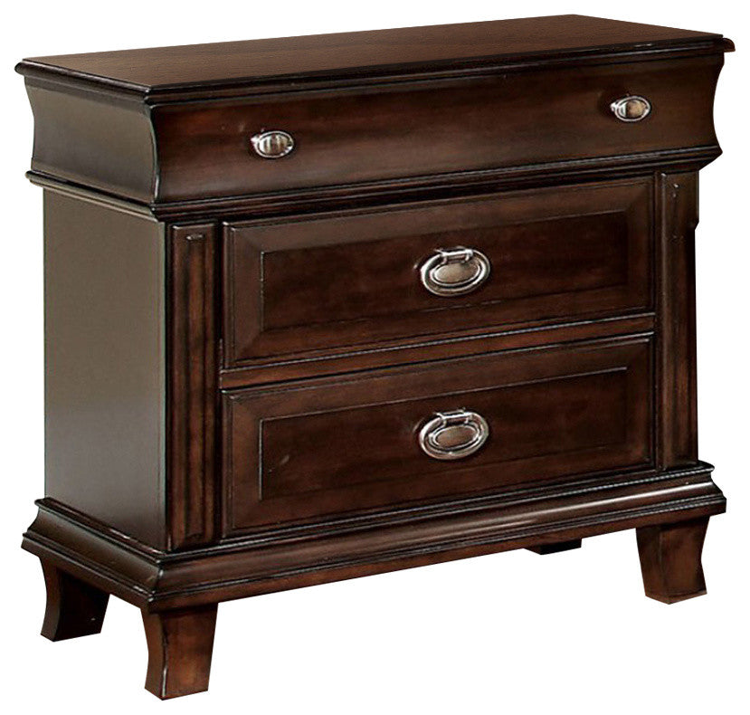 Arden Transitional Night Stand, Brown Cherry