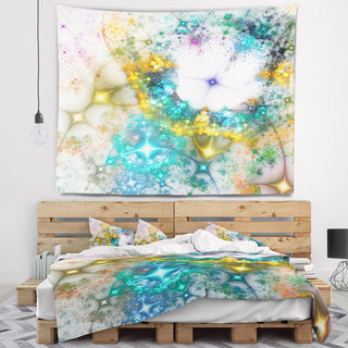 Blue Cosmic Black Hole. Abstract Wall Tapestry, 39"x32"