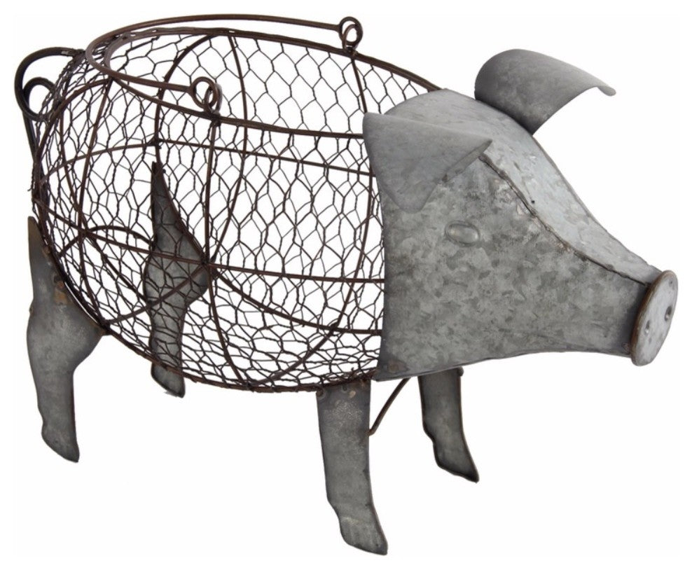 Uniquely Functional Metal Pig Basket