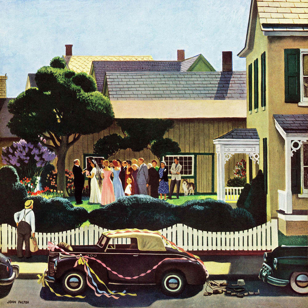 "Backyard Wedding" Painting Print on Canvas by John Falter