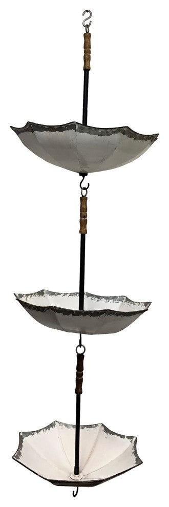Metal Hanging Umbrella Planter Outdoor Garden Decor Patio Yard Art