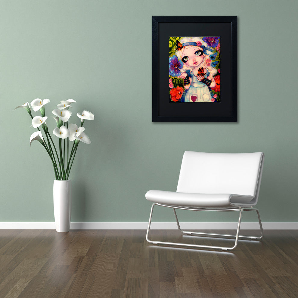 Natasha Wescoat 'The Talking Flowers' Art, Black Frame, Black Mat, 16x20