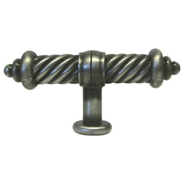5 Pack Antique Pewter Kitchen Cabinet Flute Knobs 3-3/8 Inch