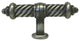 5 Pack Antique Pewter Kitchen Cabinet Flute Knobs 3-3/8 Inch