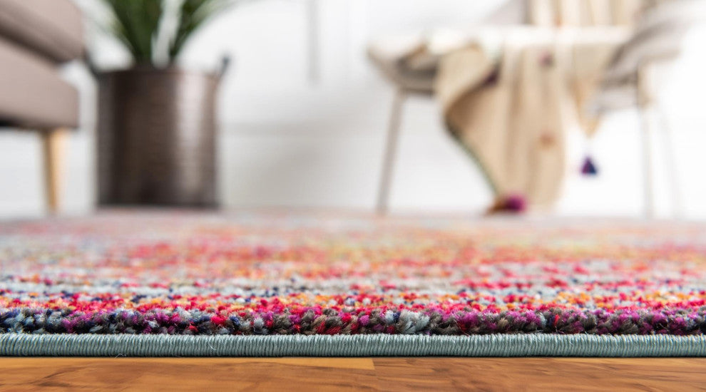 Rug Unique Loom Vita Light Blue Round 8' 0 x 8' 0