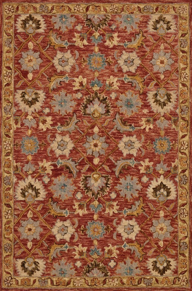 Victoria Rug, Terracotta/Gold, 5'0"x7'6"