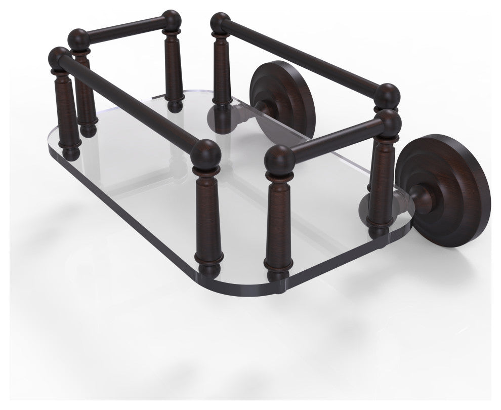 Que New Wall Mounted Glass Guest Towel Tray, Venetian Bronze