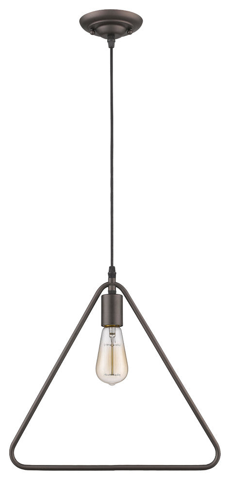 Ironclad 1-Light Rubbed Bronze Ceiling Mini Pendant 15"