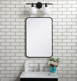 Ellis Soft Corner Metal Rectangular Mirror, Black, 20" x 30"