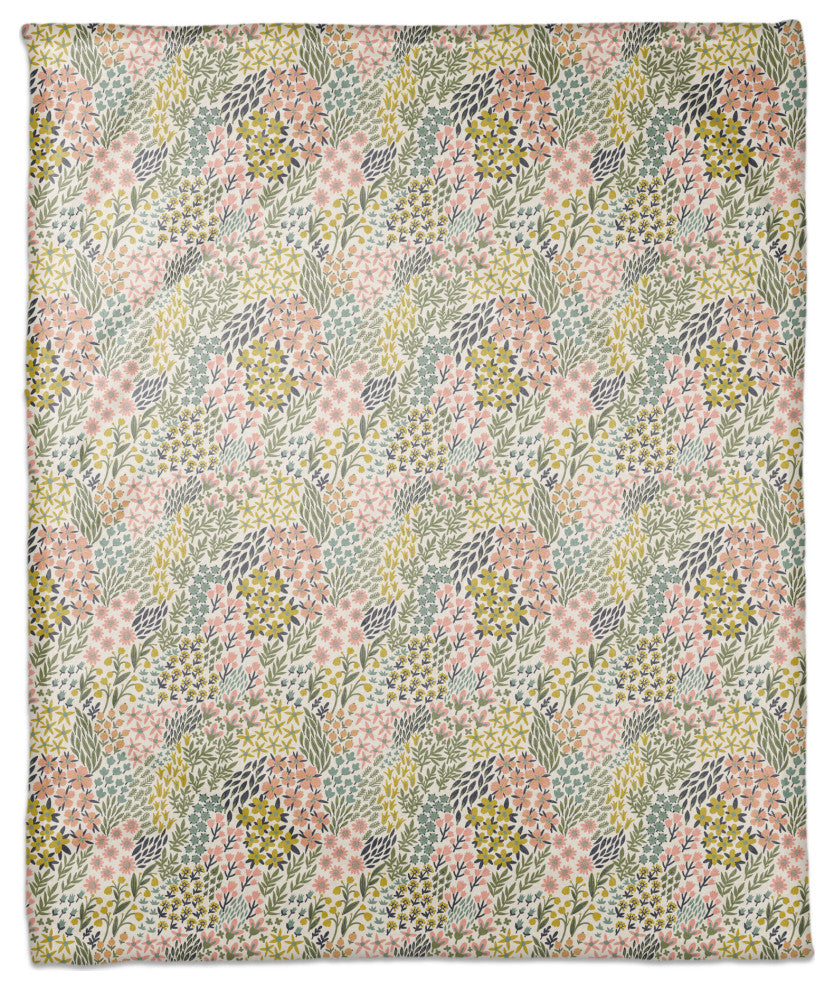Funky Floral 50x60 Coral Fleece Blanket