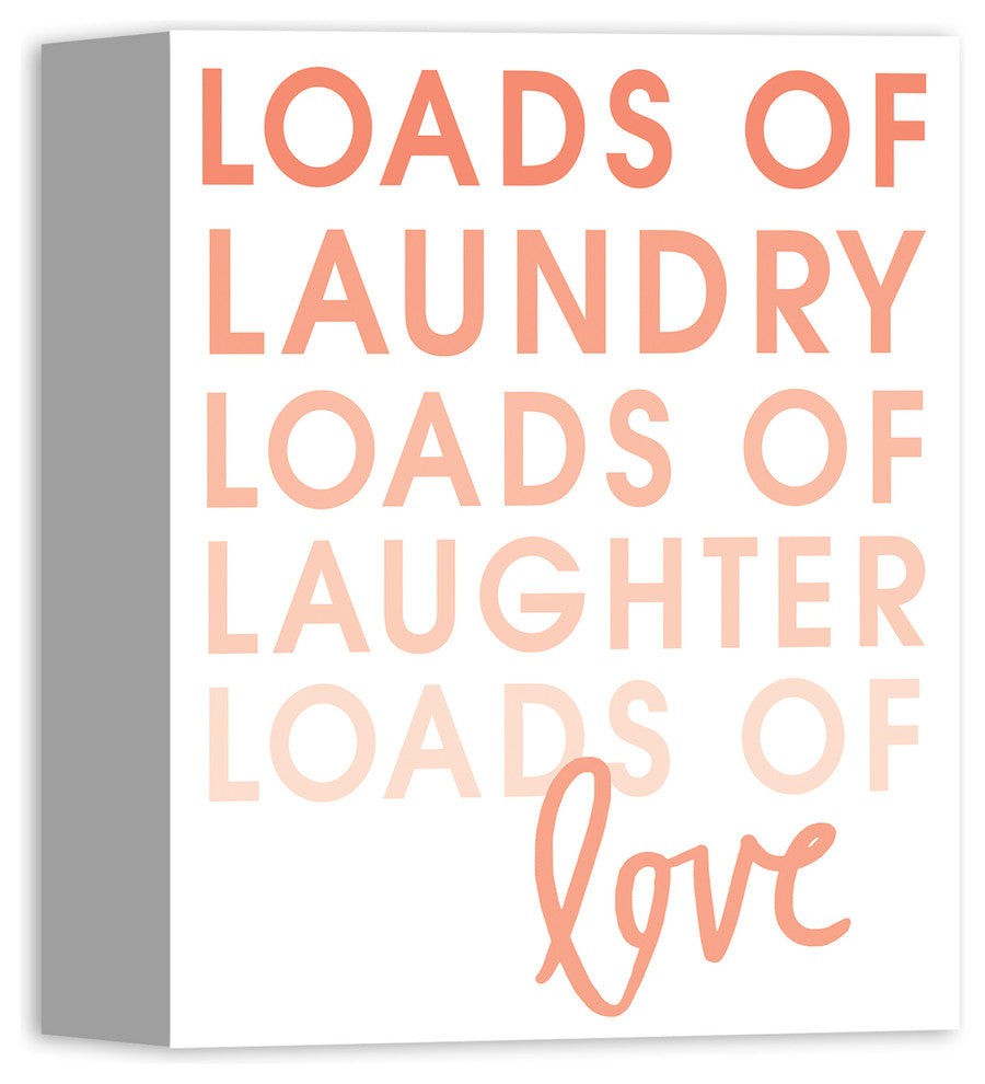 Loads of Laundry, Laughter, and Love Wall Art, Pink, 8x10