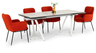 Modrest Farrell - Modern White Ceramic Extendable Dining Table