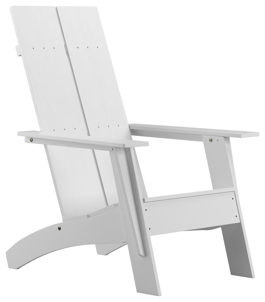 Sawyer Modern All-Weather Poly Resin Wood Adirondack Chair in White