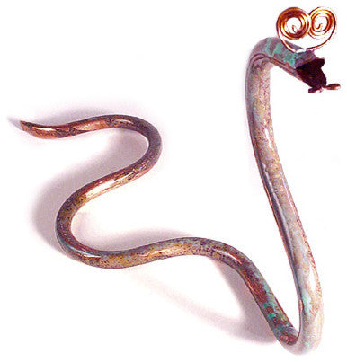 Handcrafted Whimsical "Copper-Head" Garden Snake