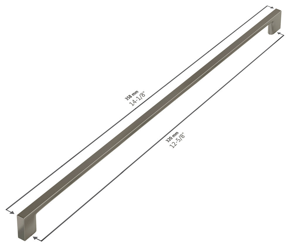 Dowell Series 3008 Handles, 320mm/12.6" CTC, 3-Pack, Brushed Nickel