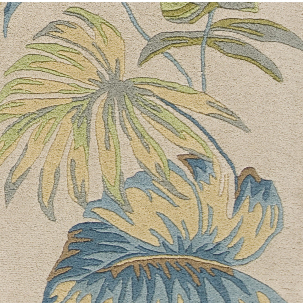 KAS Havana 2630 Ivory/Blue Oasis Area Rug, 5'x8'