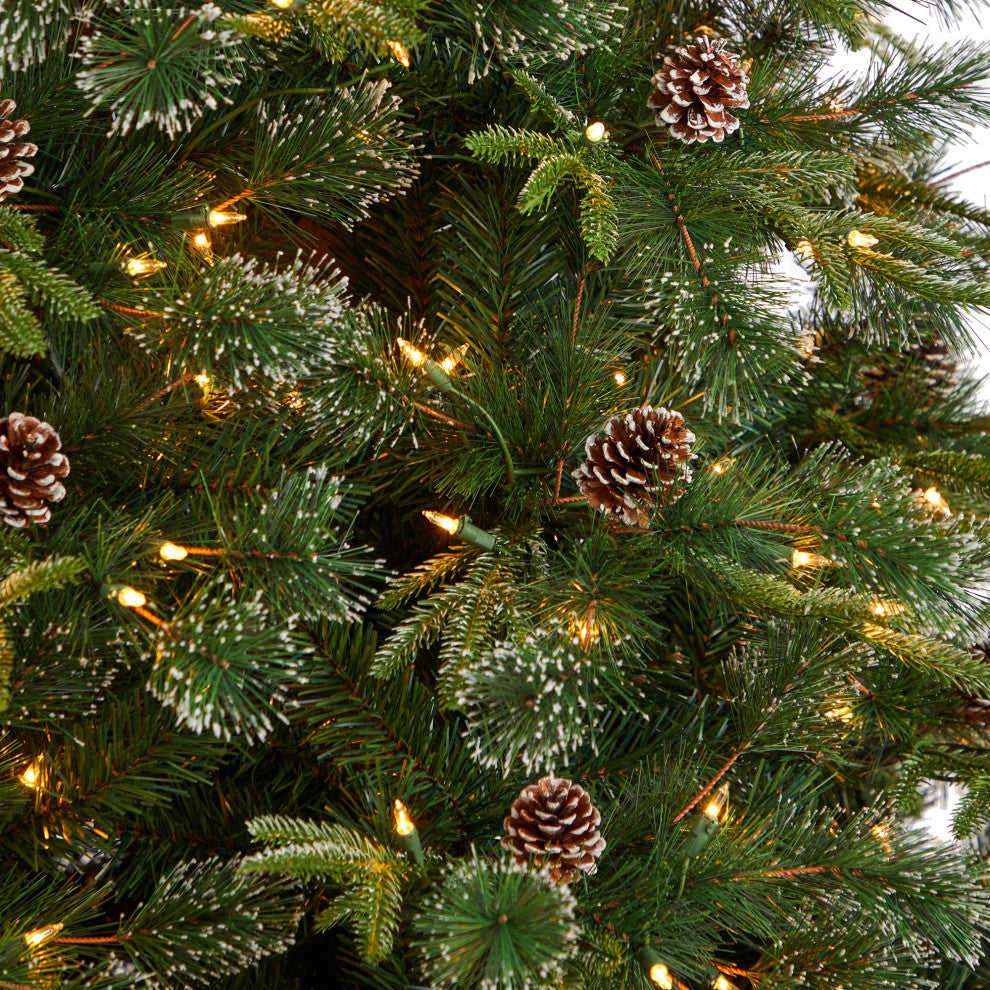 T3044 9 Snowed Tipped Clermont Mixed Pine Artificial Christmas Tree
