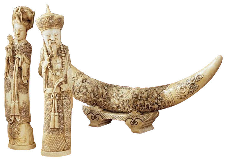 Mandarin Faux Ivory Oliphants Set