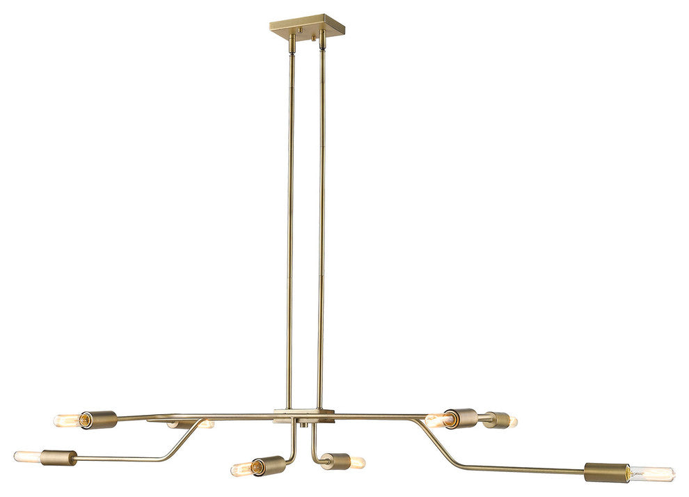 Perret 8-Light Aged Brass Convertible Pendant