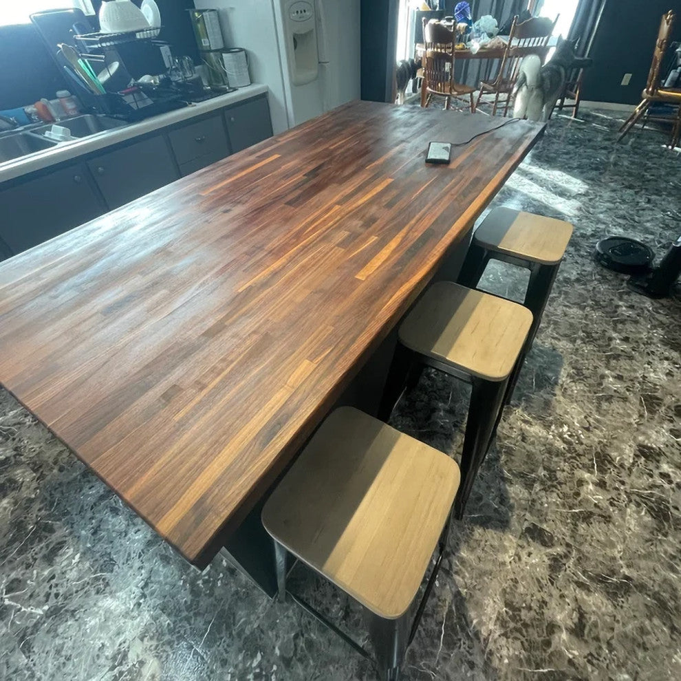 Sturdy 18" Deep Butcher Block Countertop, Walnut, 18" X 72"
