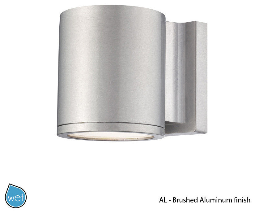 Tube Outdoor Wall Sconce, Brushed Aluminum