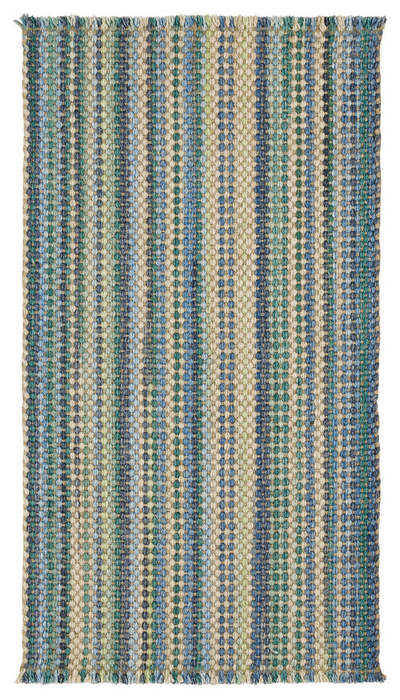 Capel Nags Head Carribbean 0404_425 Flat Woven Rugs - 7' X 9' Vertical Stripe Re