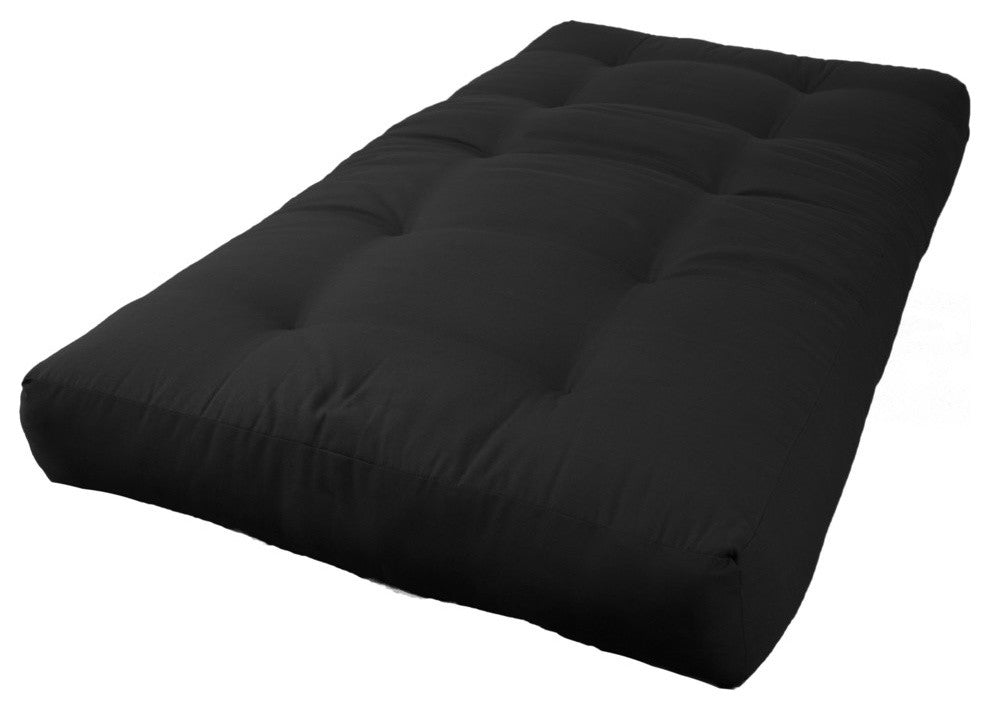 Blazing Needles Renewal 8" Twill Twin Futon Mattress, Black