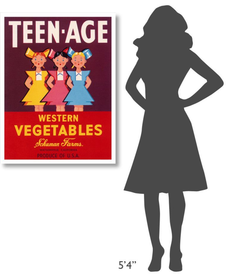 "Teen - Age Western Vegetables" Digital Paper Print by Retrolabel, 29"x38"